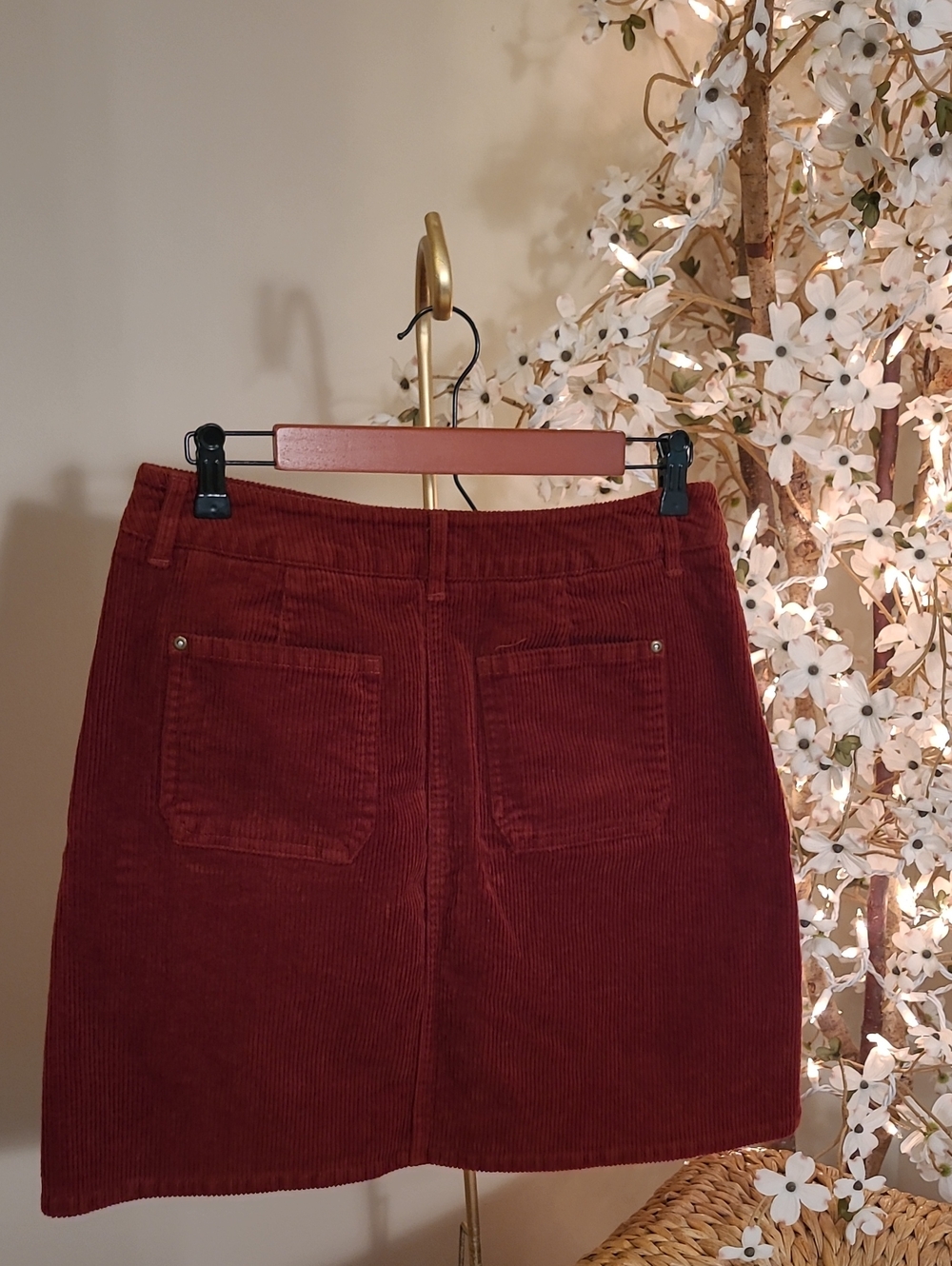 Rust Corduroy Skirt - Picture 4 of 4